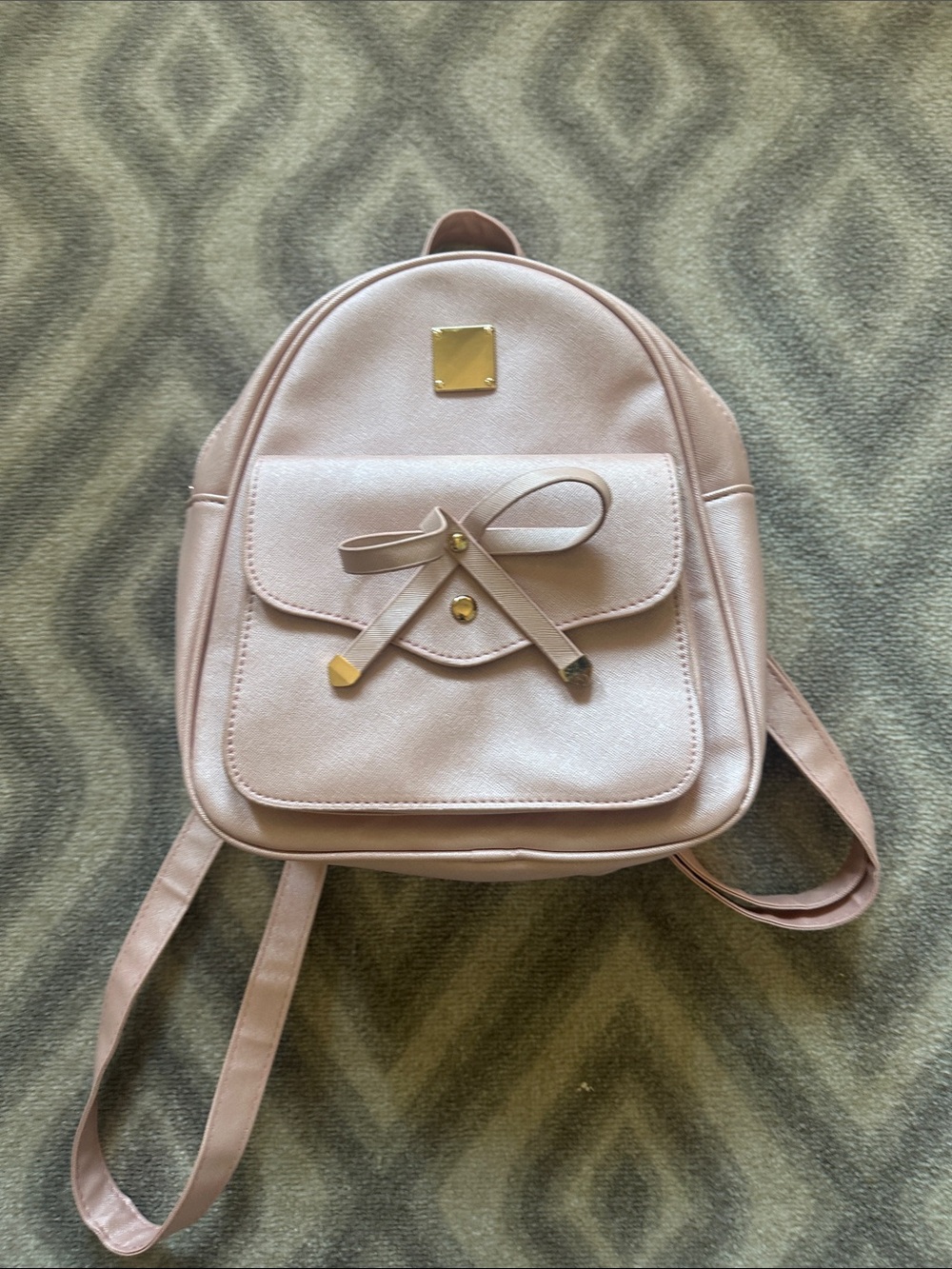 Women's Blush Pink Bow Accent Mini Backpack